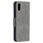 For Xiaomi Redmi 9A Retro Lambskin Texture Pure Color Horizontal Flip PU Leather Case with Holder & Card Slots & Wallet & Lanyard(Grey) - 3