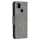 For Xiaomi Redmi 9C Retro Lambskin Texture Pure Color Horizontal Flip PU Leather Case with Holder & Card Slots & Wallet & Lanyard(Grey) - 3