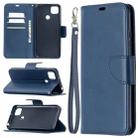 For Xiaomi Redmi 9C Retro Lambskin Texture Pure Color Horizontal Flip PU Leather Case with Holder & Card Slots & Wallet & Lanyard(Blue) - 1