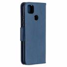 For Xiaomi Redmi 9C Retro Lambskin Texture Pure Color Horizontal Flip PU Leather Case with Holder & Card Slots & Wallet & Lanyard(Blue) - 3