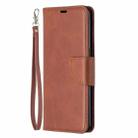 For OPPO Reno4 5G Retro Lambskin Texture Pure Color Horizontal Flip PU Leather Case with Holder & Card Slots & Wallet & Lanyard(Brown) - 1
