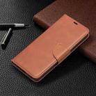 For OPPO Reno4 5G Retro Lambskin Texture Pure Color Horizontal Flip PU Leather Case with Holder & Card Slots & Wallet & Lanyard(Brown) - 5