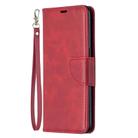 For OPPO Reno4 5G Retro Lambskin Texture Pure Color Horizontal Flip PU Leather Case with Holder & Card Slots & Wallet & Lanyard(Red) - 1