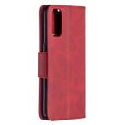 For OPPO Reno4 5G Retro Lambskin Texture Pure Color Horizontal Flip PU Leather Case with Holder & Card Slots & Wallet & Lanyard(Red) - 2