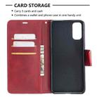 For OPPO Reno4 5G Retro Lambskin Texture Pure Color Horizontal Flip PU Leather Case with Holder & Card Slots & Wallet & Lanyard(Red) - 4