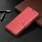 For OPPO Reno4 5G Retro Lambskin Texture Pure Color Horizontal Flip PU Leather Case with Holder & Card Slots & Wallet & Lanyard(Red) - 5