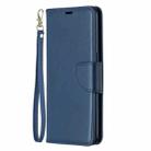 For OPPO Reno4 5G Retro Lambskin Texture Pure Color Horizontal Flip PU Leather Case with Holder & Card Slots & Wallet & Lanyard(Blue) - 1