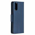 For OPPO Reno4 5G Retro Lambskin Texture Pure Color Horizontal Flip PU Leather Case with Holder & Card Slots & Wallet & Lanyard(Blue) - 2