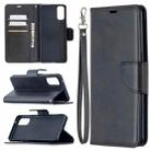 For OPPO Reno4 5G Retro Lambskin Texture Pure Color Horizontal Flip PU Leather Case with Holder & Card Slots & Wallet & Lanyard(Black) - 1