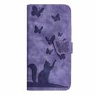 For Redmi Note 14 5G Butterfly Cat Embossing Flip Leather Phone Case(Purple) - 2