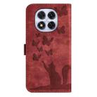 For Redmi Note 14 Pro 5G Butterfly Cat Embossing Flip Leather Phone Case(Red) - 3
