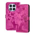 For Redmi Note 14 Pro 5G Butterfly Cat Embossing Flip Leather Phone Case(Pink) - 1