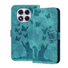 For Redmi Note 14 Pro 5G Butterfly Cat Embossing Flip Leather Phone Case(Wathet) - 1