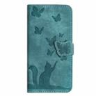 For Redmi Note 14 Pro 5G Butterfly Cat Embossing Flip Leather Phone Case(Wathet) - 2