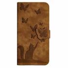 For Redmi Note 14 Pro 5G Butterfly Cat Embossing Flip Leather Phone Case(Brown) - 2