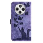 For Redmi 14C 4G Butterfly Cat Embossing Flip Leather Phone Case(Purple) - 3