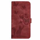 For Redmi 14C 4G Butterfly Cat Embossing Flip Leather Phone Case(Red) - 2