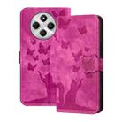 For Redmi 14C 4G Butterfly Cat Embossing Flip Leather Phone Case(Pink) - 1