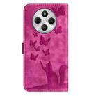 For Redmi 14C 4G Butterfly Cat Embossing Flip Leather Phone Case(Pink) - 3