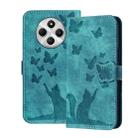 For Redmi 14C 4G Butterfly Cat Embossing Flip Leather Phone Case(Wathet) - 1