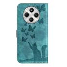 For Redmi 14C 4G Butterfly Cat Embossing Flip Leather Phone Case(Wathet) - 3