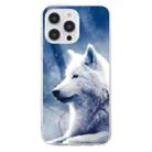 For iPhone 16 Pro Max Colorful Painting Pattern TPU Phone Case(White Wolf) - 2