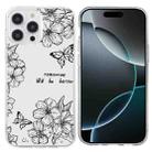 For iPhone 16 Pro Colorful Painting Pattern TPU Phone Case(Butterfly Flower) - 1