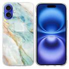 For iPhone 16 Plus Colorful Painting Pattern TPU Phone Case(Marble) - 1