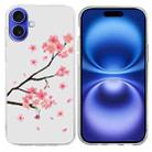 For iPhone 16 Plus Colorful Painting Pattern TPU Phone Case(Plum Blossom) - 1