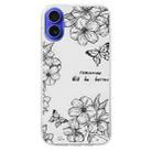 For iPhone 16 Colorful Painting Pattern TPU Phone Case(Butterfly Flower) - 2