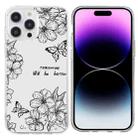 For iPhone 15 Pro Max Colorful Painting Pattern TPU Phone Case(Butterfly Flower) - 1