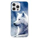 For iPhone 15 Pro Max Colorful Painting Pattern TPU Phone Case(White Wolf) - 2