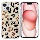 For iPhone 15 Plus Colorful Painting Pattern TPU Phone Case(Leopard) - 1