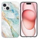 For iPhone 15 Plus Colorful Painting Pattern TPU Phone Case(Marble) - 1