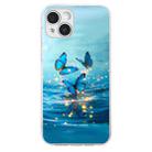 For iPhone 15 Plus Colorful Painting Pattern TPU Phone Case(Blue Butterflies) - 2