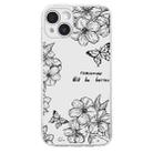 For iPhone 15 Plus Colorful Painting Pattern TPU Phone Case(Butterfly Flower) - 2