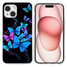 For iPhone 15 Plus Colorful Painting Pattern TPU Phone Case(Color Butterflies) - 1