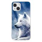 For iPhone 15 Plus Colorful Painting Pattern TPU Phone Case(White Wolf) - 2