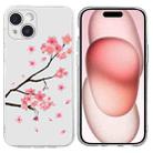 For iPhone 15 Plus Colorful Painting Pattern TPU Phone Case(Plum Blossom) - 1