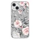 For iPhone 15 Colorful Painting Pattern TPU Phone Case(Flowers On Grey) - 2