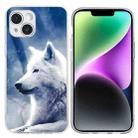 For iPhone 14 Plus Colorful Painting Pattern TPU Phone Case(White Wolf) - 1