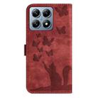 For Xiaomi 14T Butterfly Cat Embossing Flip Leather Phone Case(Red) - 3