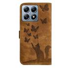 For Xiaomi 14T Butterfly Cat Embossing Flip Leather Phone Case(Brown) - 3