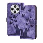 For Xiaomi Poco C75 Butterfly Cat Embossing Flip Leather Phone Case(Purple) - 1