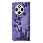 For Xiaomi Poco C75 Butterfly Cat Embossing Flip Leather Phone Case(Purple) - 3