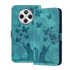 For Xiaomi Poco C75 Butterfly Cat Embossing Flip Leather Phone Case(Wathet) - 1