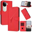 For vivo iQOO Z9s Triangle Pattern Buckle Clasp Leather Phone Case(Red) - 1