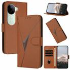 For vivo iQOO Z9s Triangle Pattern Buckle Clasp Leather Phone Case(Brown) - 1