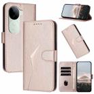 For vivo iQOO Z9s Triangle Pattern Buckle Clasp Leather Phone Case(Rose Gold) - 1