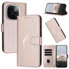 For vivo iQOO Z9s Pro Triangle Pattern Buckle Clasp Leather Phone Case(Rose Gold) - 1